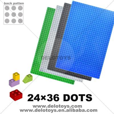 China DELO Building Toy TOYS 24*36 Dots Connecting Building Blocks Hot Sale Plastic Crystal Clear Baseplate (DE055) for sale