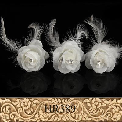 China Bride Hair Accessories 2016 Fashion White Flower Feather Wedding Fascinator Bride Hair Accessories for sale