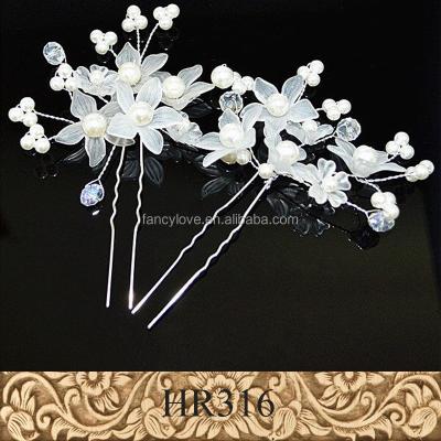 China Wedding Hair Accessories White Pearl Flower Bride Hair Accessory Set Fashion Wedding Hair Accessories for sale