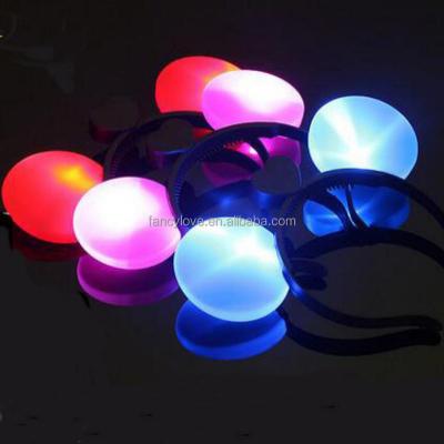 China Wholesale Yiwu Christmas Multicolor Plastic Hair Band Mouse Ears Lights Party Supply Christmas Gift Led Hair Band for sale