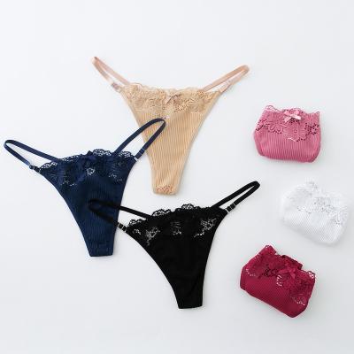 China Cheap T-Back Thong Underwear G-String Thong Maiden G-String Underwear Lace Wholesale Women Hot Sexy Fashionable Sexy Thong Thong for sale