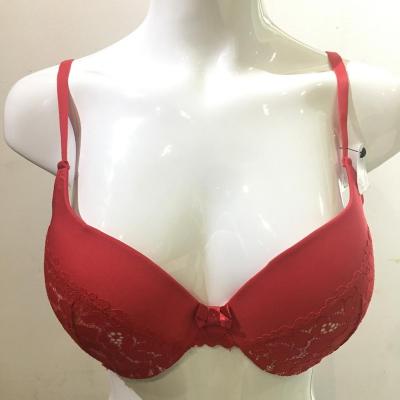 China New design one-piece red mature women's rich lace lift up under exquisite lace plus size bra for sale