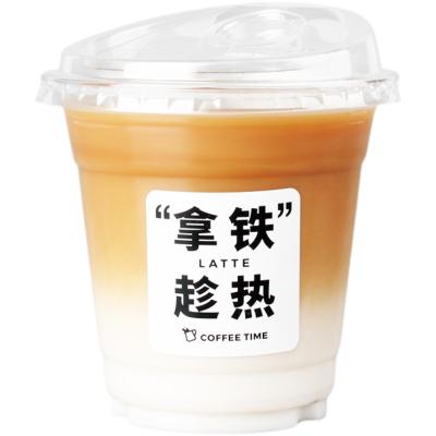 China Disposable Eco Friendly Iced American Take Out Leak Proof Packed Coffee Mug One Time Pet Cold Drink Milk Tea Cup Customization for sale