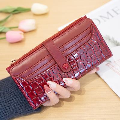 China Stone Waterproof New Pattern High Quality Long Women's Purses Multi-slot Zipper Large Capacity PU Leather Wallet Handbags for sale