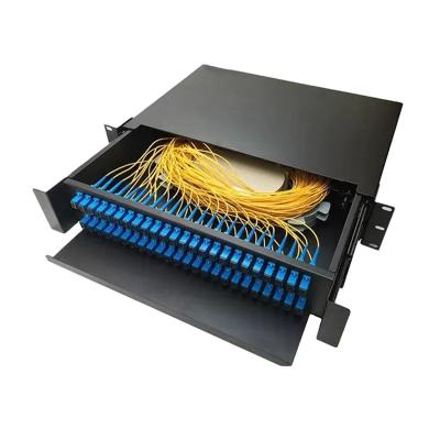 China 1U Left Rack Mount Good Quality Fiber Optic Patch Panel 24 SC Fiber Optic Patch Panel Distribution Terminal Box for sale