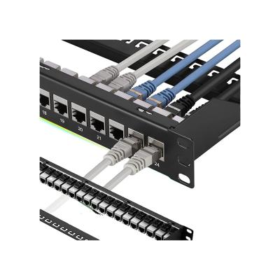 China Factory Made Rack Mount Ftth 12-48 Core Sc/fc/st/lc Rack Mount Fiber Optic Patch Panel Cat6 Port Termination Box for sale