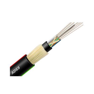 China Factory sales communication telecom Adss 12 directly 24 48 144 core aerial fiber optic cable communication fiber optic cable G652D Adss for sale