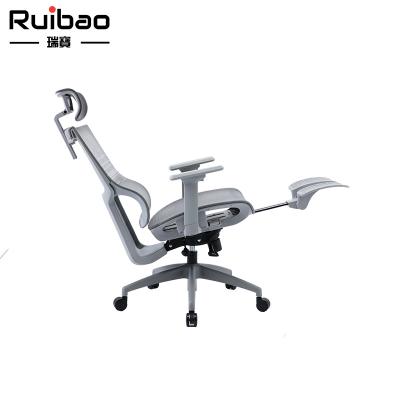 China New Rotation Fashion Mesh Office Chair Leather Ergonomic with Footrest OEM 2022 for sale