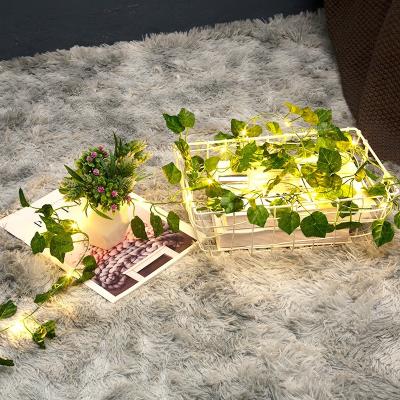 China 30 LED Copper Wire String Fashion Small Leaf Rattan Residential Light Decorative 8 Lights with USB Remote Control for sale