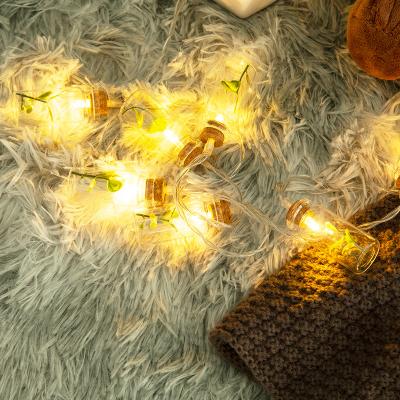 China Residential New 10 Led Fairy Lights Wholesale AA Battery Green Bottle String Lights for sale