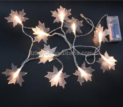 China Plastic Iron Maple Leaf Led String Light Festival Decorative Hanging Light Chain for sale