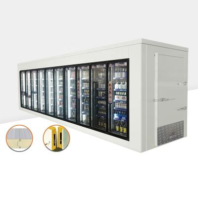 China Restaurant Walk In Freezer For Cold Storage And Freezer Storage, Commercial Display Glass Door for sale