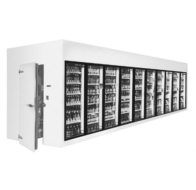 China Single-temperature cooler/freezer supermarket merchandiser walk-in fridgewith shelves for sale