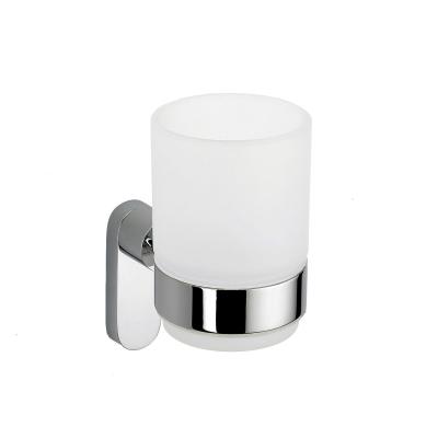 China Contemporary Toothbrush Holder Holder With Glass Tumbler Wall Cup Toothpaste Dispenser Wall Mounted China Bathroom Sanitary Ware Accessory for sale