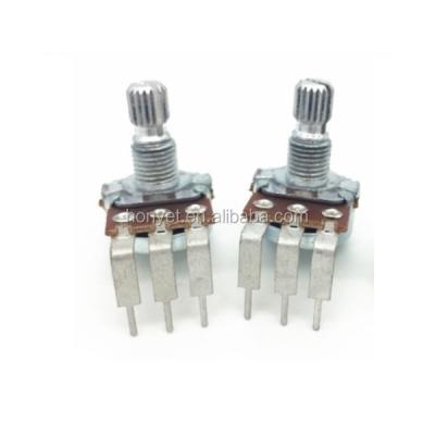 China 16mm Single Strip PCB Mount Audio Volume Control Rotary Potentiometer 10k Center Click Or 11clicks Or 41clicks for sale