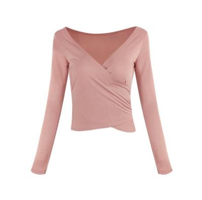 China Breathable New Fashion Trends High Quality Ladies Yoga Insurance Long Sleeve Crop Top for sale