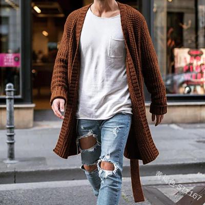 China ANYU Long Cardigan Crochet Sweater Men Plus Size Oversized Long Knitted Cardigans Sweater Coat for sale