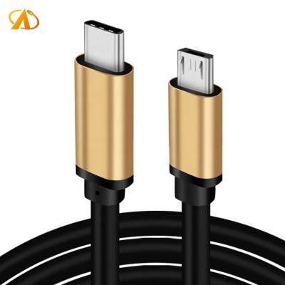 China Mobile Phone USB C To USB OTG Cable Aluminum Alloy USB 3.1 Micro Data Cable Type C To Micro USB 5P Cord for sale