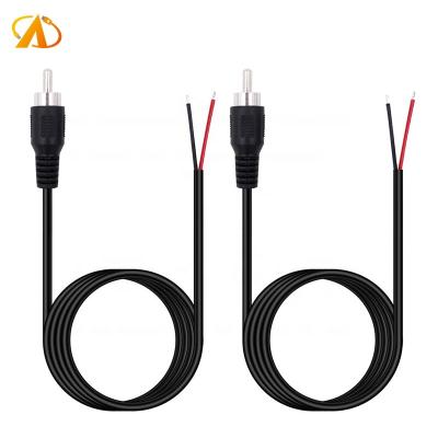 China DVD Player Speaker Wire RCA Male Plug Jack To Bare Wire Open End RCA Audio Video Cable For Amplifier Receiver Speakers for sale