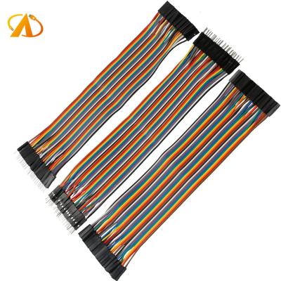 China Electronic Multicolor Dupont Wire 40pin Male to Female, 40pin Male to Male, 40pin Female to Female Breadboard Jumper Wires Ribbon Cables for sale