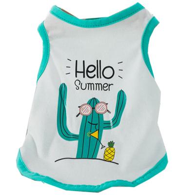 China Viable Cactus Print Cartoon Pet Vest Sleeveless Pet Clothing Made in China for sale