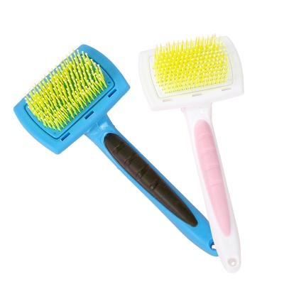 China Durable Safe Non-Toxic Pet Ton Automatic Hair Comb Brush Sweep Stabilized Dog Cat Massager Pet Feeds for sale