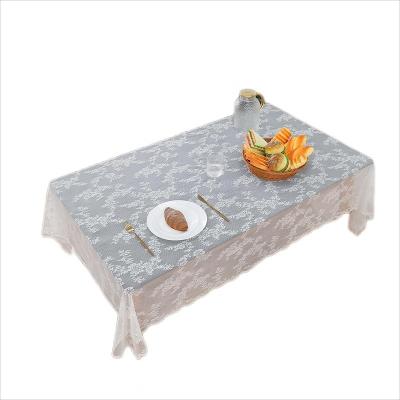 China Waterproof Warp Knitting White Table Cloth Wholesale Wedding Banquet Party Tablecloths For Home Hotel Rectangular Square Floral Table Cover for sale