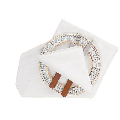 China Disposable Restaurant Cloth Napkins For Sale White Square Polyester Cotton Table Cloth Wholesale Airplane Handmade Washable Dinner Napkin for sale