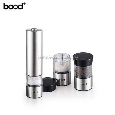 China Viable 3 in 1 Stainless Steel Electric Salt and Pepper Grinder Salt and Pepper Mill / Light Function for sale