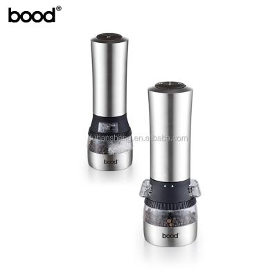 China Sustainable 2 in 1 Electric Salt and Pepper Mill Stainless Steel Salt and Pepper Grinder for sale