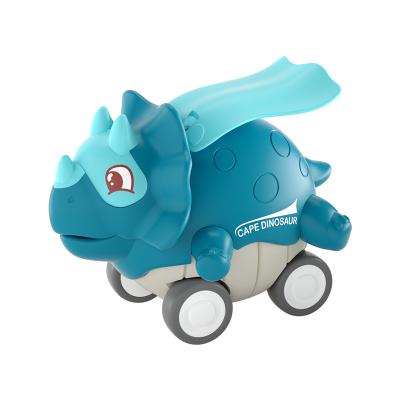 China Toy Amazon Hot Selling Pressure small toy dinosaur car kids cartoon die-cast plastic cars plastic cars promotion toys for kids for sale