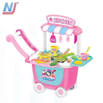 China Plastic Pretend Play Kitchen Food Cart Toy For Kid Bis for sale