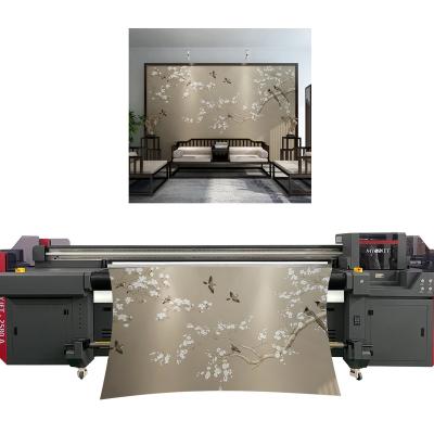 China Leather industry 2.5M roll 8feet for rolling 3d printers UV LED flatbed factory supplying hybrid printers for sale