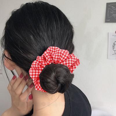 China Classic vintage japan korean style ns hair accessories houndstooth jk style elastic hair band plaid girl scrunchies for women for sale