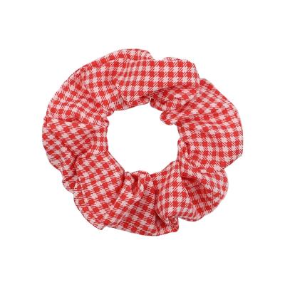 China Fashion Korea style hot CIA JK style scrunchie ponytail holder soft hair band elastic ties lattice houndstooth plaid hair accessories for sale