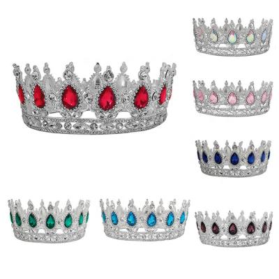 China Royal Purple Crystal Queen King Tiaras And Pageant Headpiece Tiara Head Ornament Bridal Wedding Hair Multicolor Zinc Alloy Crown Jewelry for sale