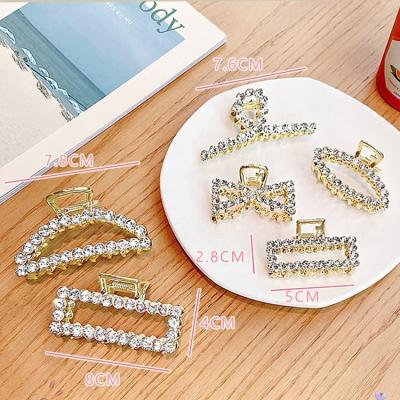 China Elegant Candy New Fashion Rhinestone Pearls Hair Accessories Women Decorate Headband Beads Geometric Rhinestone Hair Claws Hair Clips Back for sale