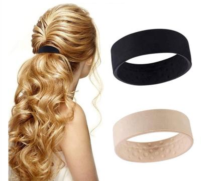 China Sporty Single Tie Holder Hair Scrunchies Women Hair Scrunchies Silicone Stationarity Elastic Hair Band Foldable for sale