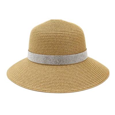 China Popular High Quality Striped New Ladies Lamp Shape Derby Travel Sun Straw Hat UV Protection Big Brim Summer Wide Brim Beach Hat For Women for sale