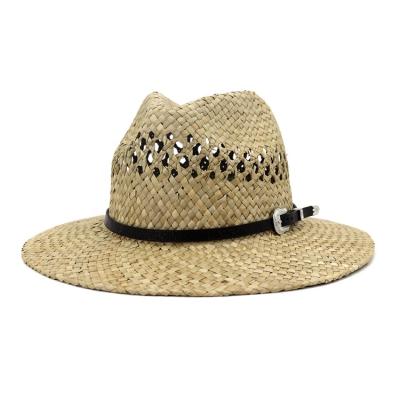 China Plant Plankton Wide Straw Summer Sun Visor Hats Beach Hat Belt Lifeguard Panama Brim New Handmade Wholesale Striped Fashion Hat For Women Men for sale