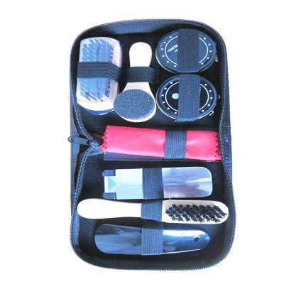 China Leather Shoe Polishing Amazon Shoe Shine Kit For Men - Shoe Polishing Kit | Shoe Care Kit | Travel Black Neutral Shoes Shine Brush Polish Kit Set for sale