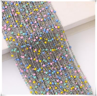 China Environmentally Friendly Popular Colorful O-chain Fashion Jewelry Accessories Bracelet Necklace Beaded Material for sale