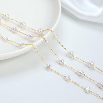 China Hot Selling Environmentally Friendly 18K Color Preserving Real Gold 8mm Shaped Big Loose Bead DIY Chain for sale