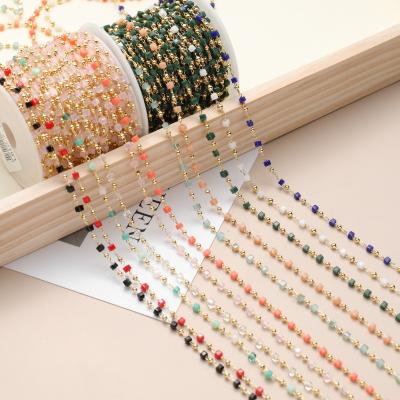 China Environmentally Friendly Hot Selling 14K Gold Bag Material DIY Pearl Material Crystal Chain Necklace Color for sale