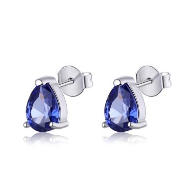 China Wholesale Fashion TRENDY Custom Design Wedding Gift Rhodium Plated 925 Silver Zirconia Women Jewelry Silver Stud Earring for sale