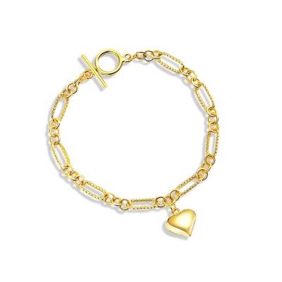 China FASHIONABLE Unique Silver Heart Shape Anniversary 925 Sterling Silver Bracelet Jewelry Bangle 2022 Low Price For Women for sale