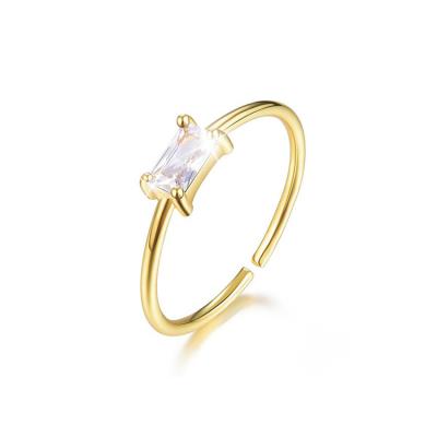 China Simple Design FASHIONABLE Classic Synthetic Colored Crystal Stone Ring Vintage Brass Open Accessories for sale