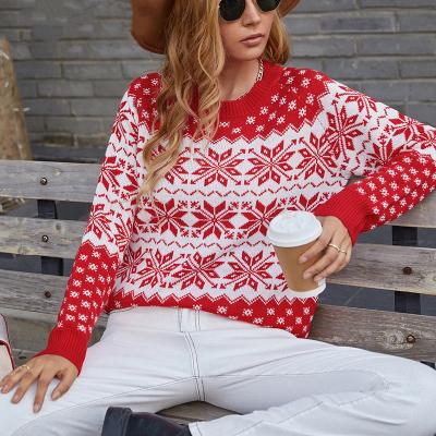 China Anti-wrinkle 2021 Newest Autumn Winter Design Sweaters Women Knitted Christmas Loose Sweater for sale