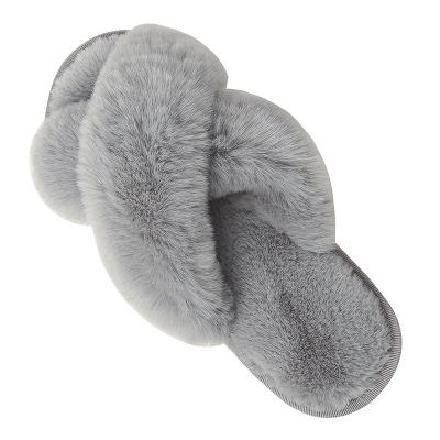 China Home Winter Breathable Women Fashion Fluffy Faux Fur Slippers Slippers for sale