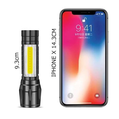 China Camping 3W XPE Waterproof Super Bright COB LED Zoom Aluminum Mini Flashlight USB Rechargeable Powerful Kids Torch for sale